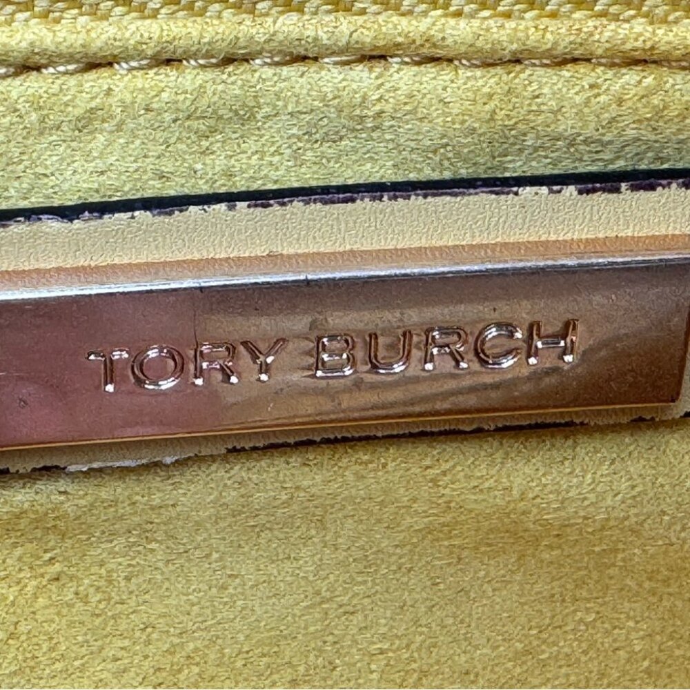 🆕 TORY BURCH 🧿 NWOT T Monogram Embossed Studio, Golden Sunset - AUTHENTICATED - Picture 10 of 16